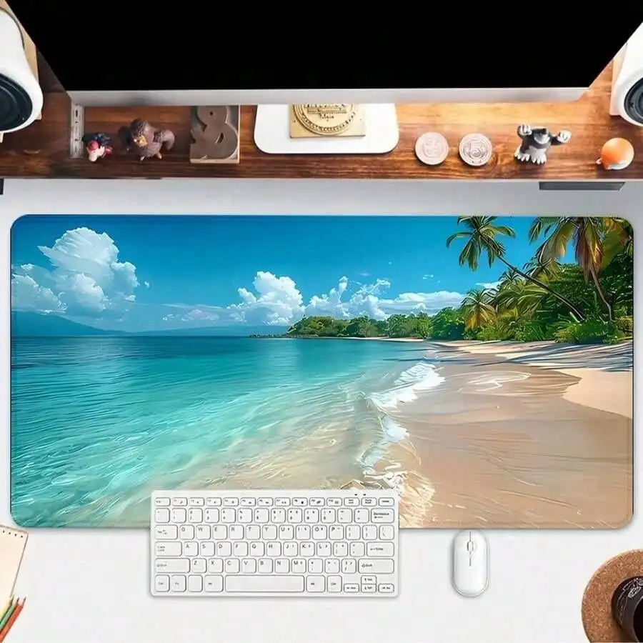 Gaming Accessories Gifts For Men - لوحة ماوس بلو أوشن بتصميم شاطئ