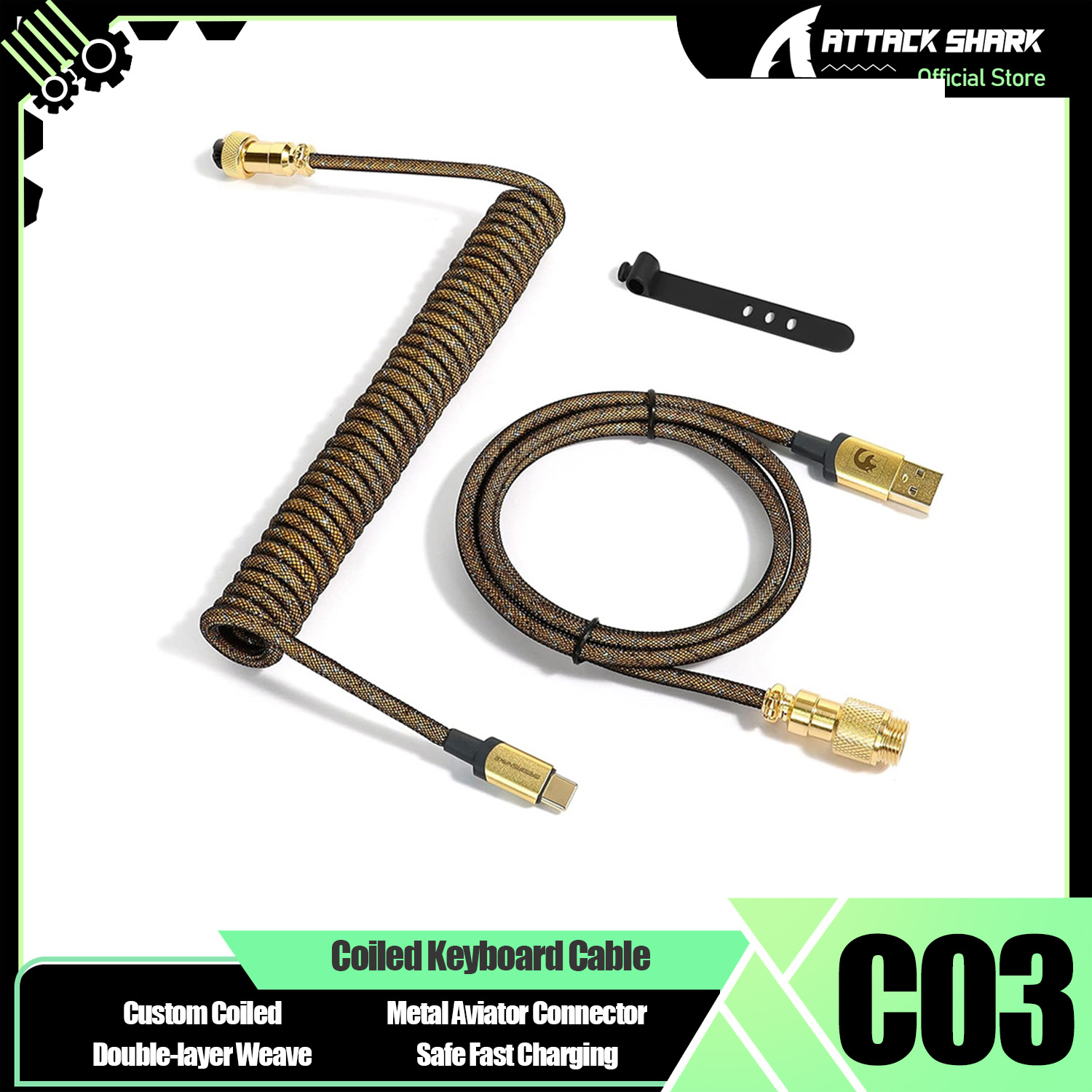 Sleeved Cable Kit - ATTACK SHARK * MAMBASNAKE C03 كابل