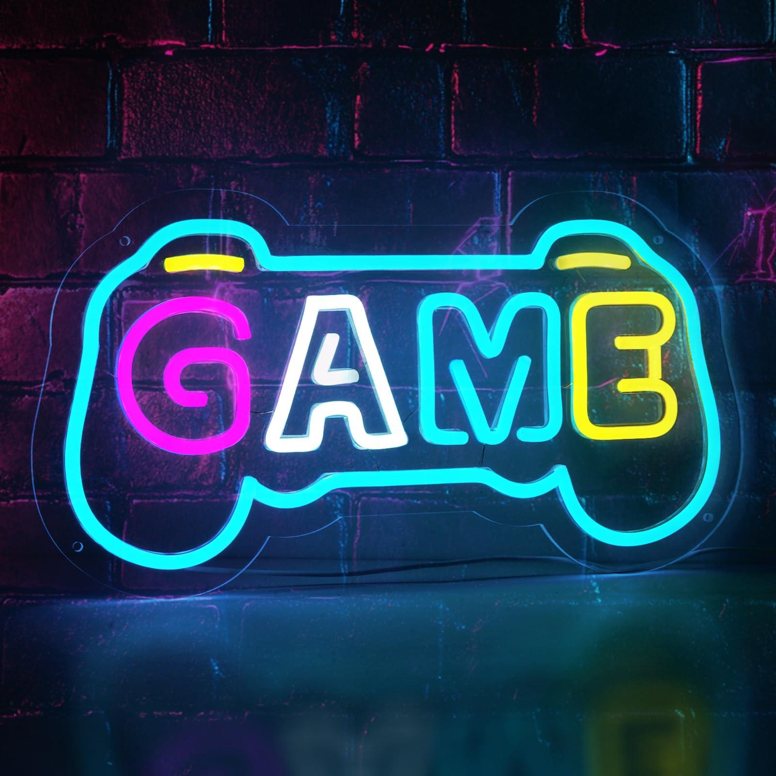 Gaming Accessories Gifts For Men - لافتة نيون للألعاب لتزيين غرفة اللاعبين،