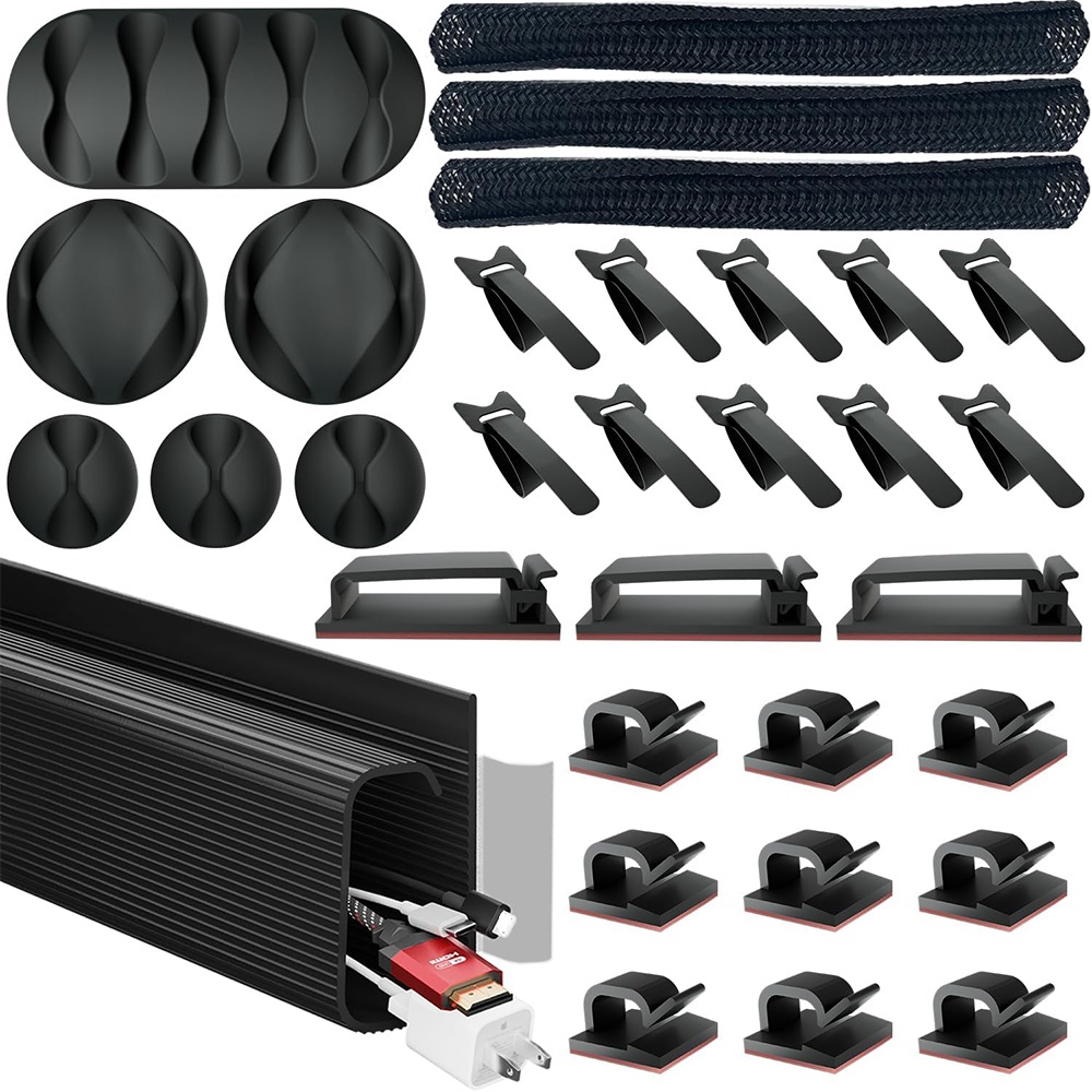 Sleeved Cable Kit - 32 قطعة مكتب تحت الكابلات مجموعة