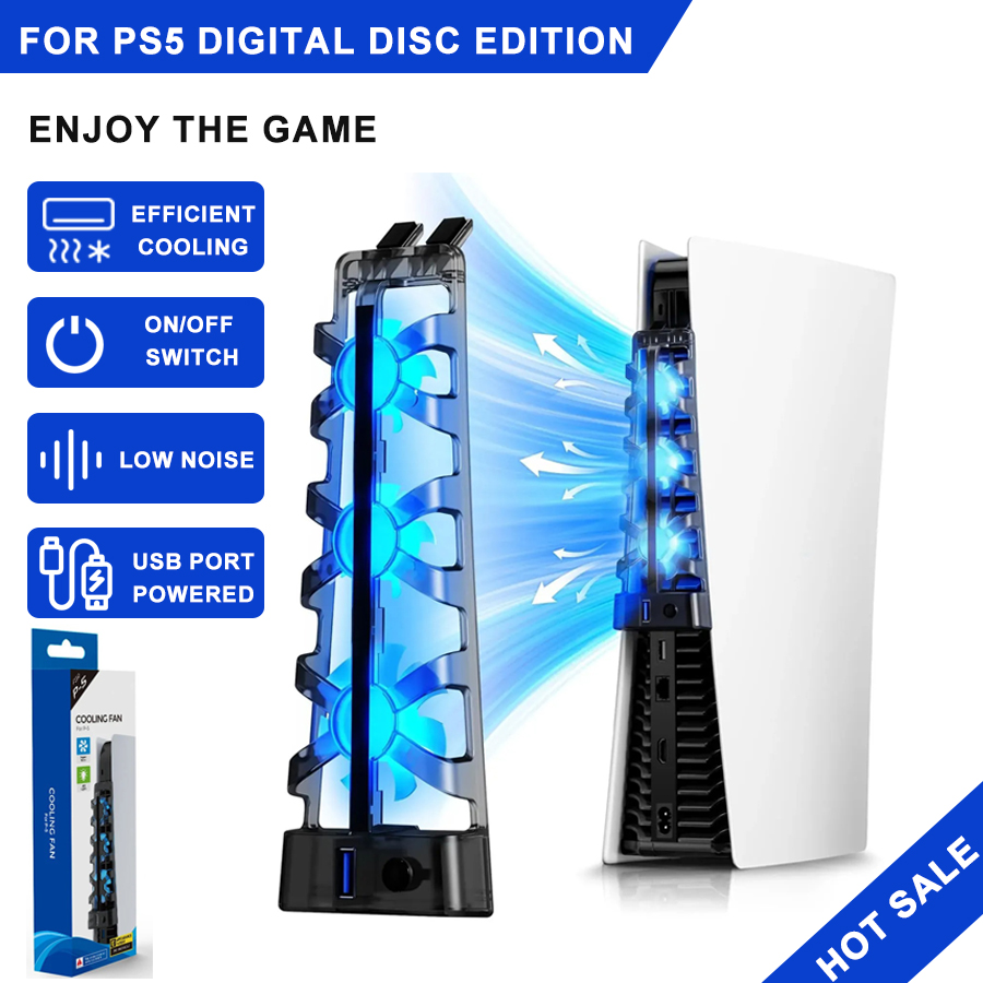 Gaming Accessories For Ps5 - مروحة تبريد مع إضاءة LED لجهاز