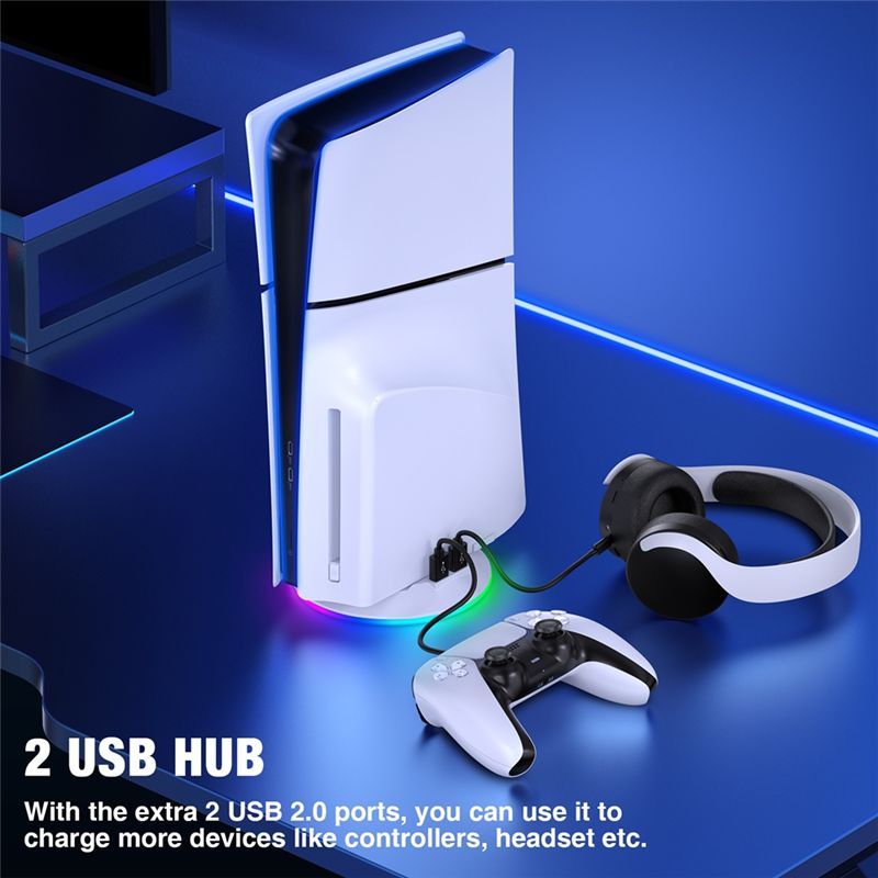 حامل عمودي AED7 مع إضاءة RGB ل - مراجعة Gaming Accessories Playstation وسعره
