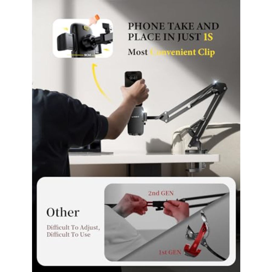 حامل هاتف بذراع مرن للسرير وال - مراجعة Gaming Accessories Gifts For Men وسعره