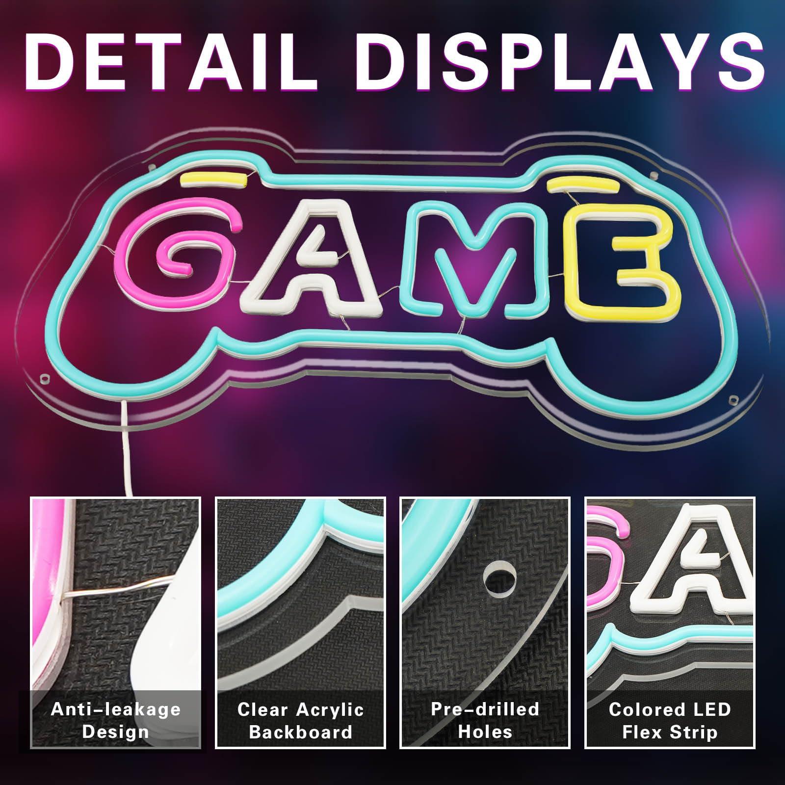 لافتة نيون للألعاب لتزيين غرفة - مراجعة Gaming Accessories Gifts For Men وسعره