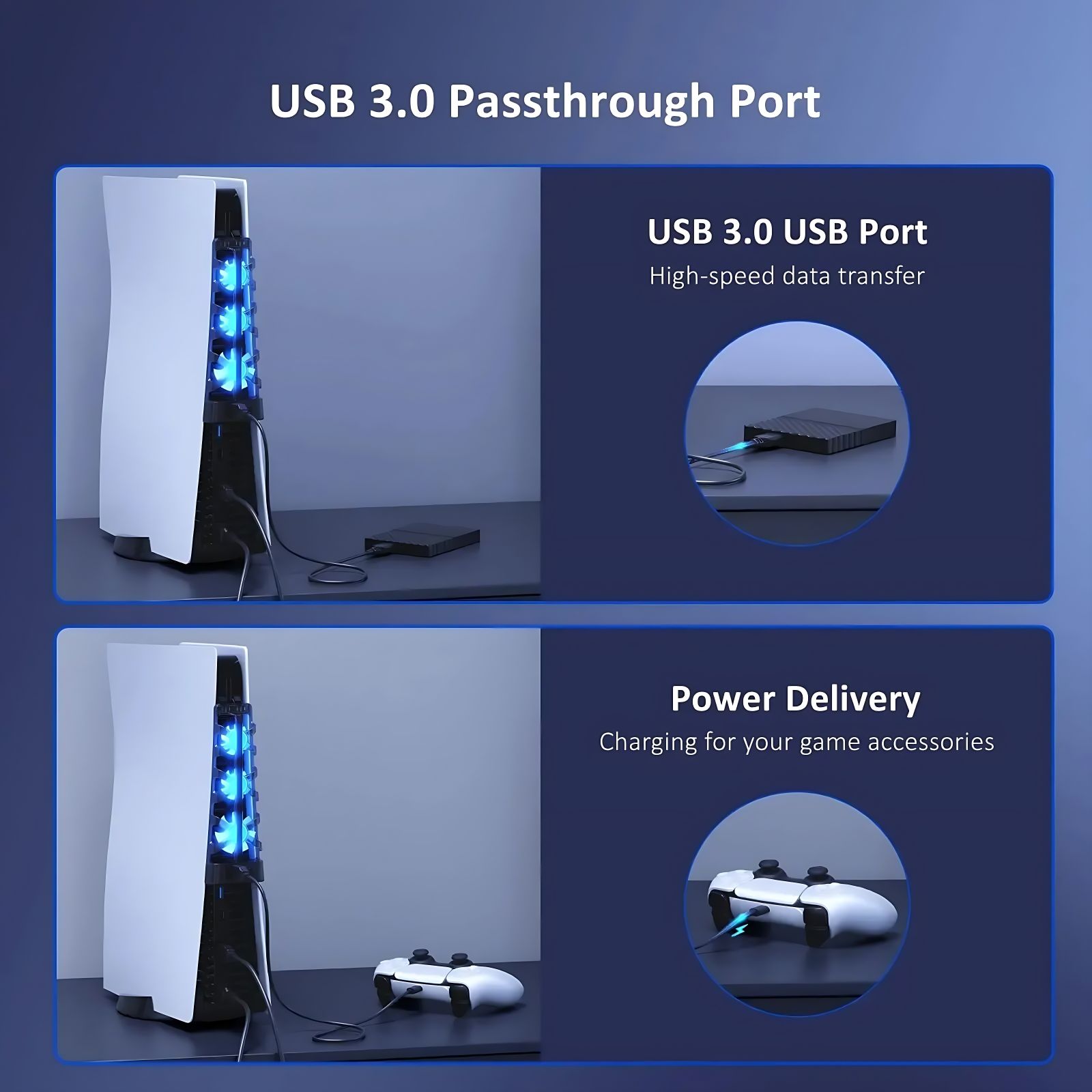 مروحة تبريد مع إضاءة LED لجهاز - مراجعة Gaming Accessories For Ps5 وسعره