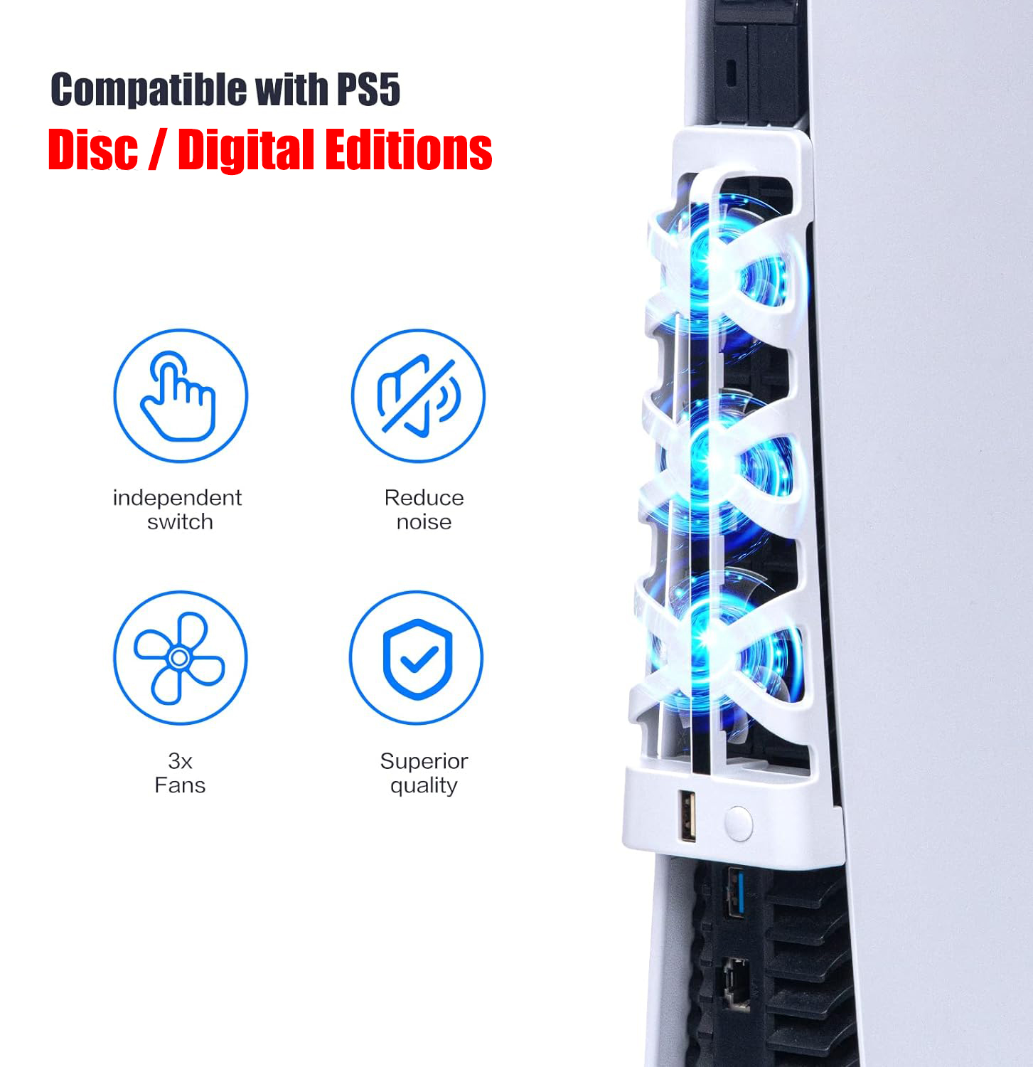 مروحة تبريد صامتة لجهاز PS5 مع - مراجعة Gaming Accessories Playstation وسعره